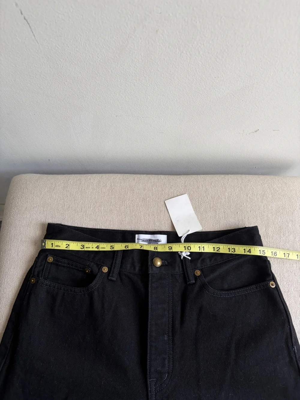 NWT! MADEWELL Alexa Chung Black High-Rise Straight Jean in Outridge Wash Size 26